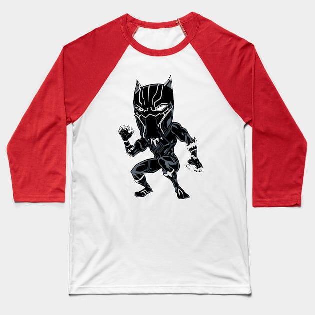 Chibi Panther Baseball T-Shirt by BigDogsStudio